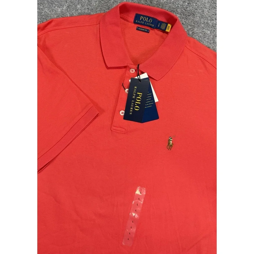 NWT Polo Ralph Lauren Classic Fit Soft Touch Red Polo Shirt Men's Size Large